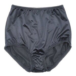 Vanity Fair Womens Medium 6 Radiant Undershapers 344301 Black Satin Panty VTG